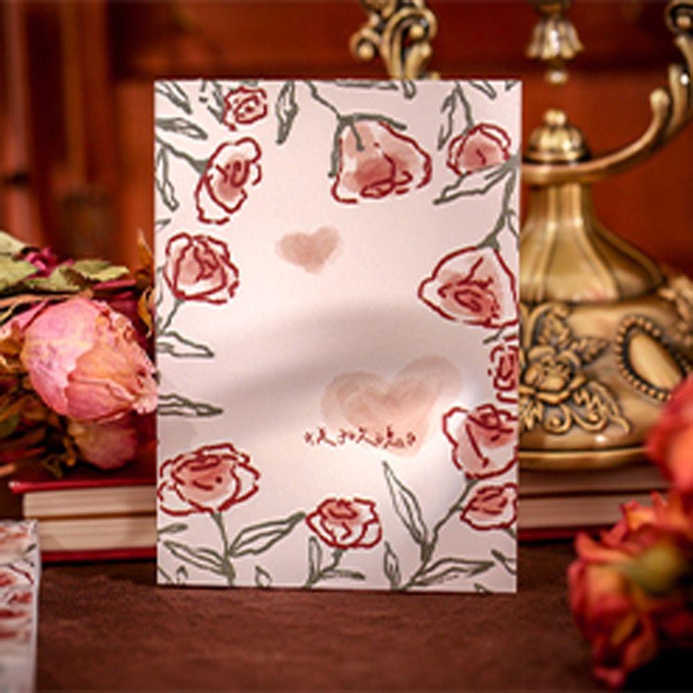 Agustina Loose-leaf Notepad Hadiah Siswa Bahan Kertas Alat Tulis Sekolah DIY Scrapbook Romantic Rose Series Tulisan Pads Retro Notepad