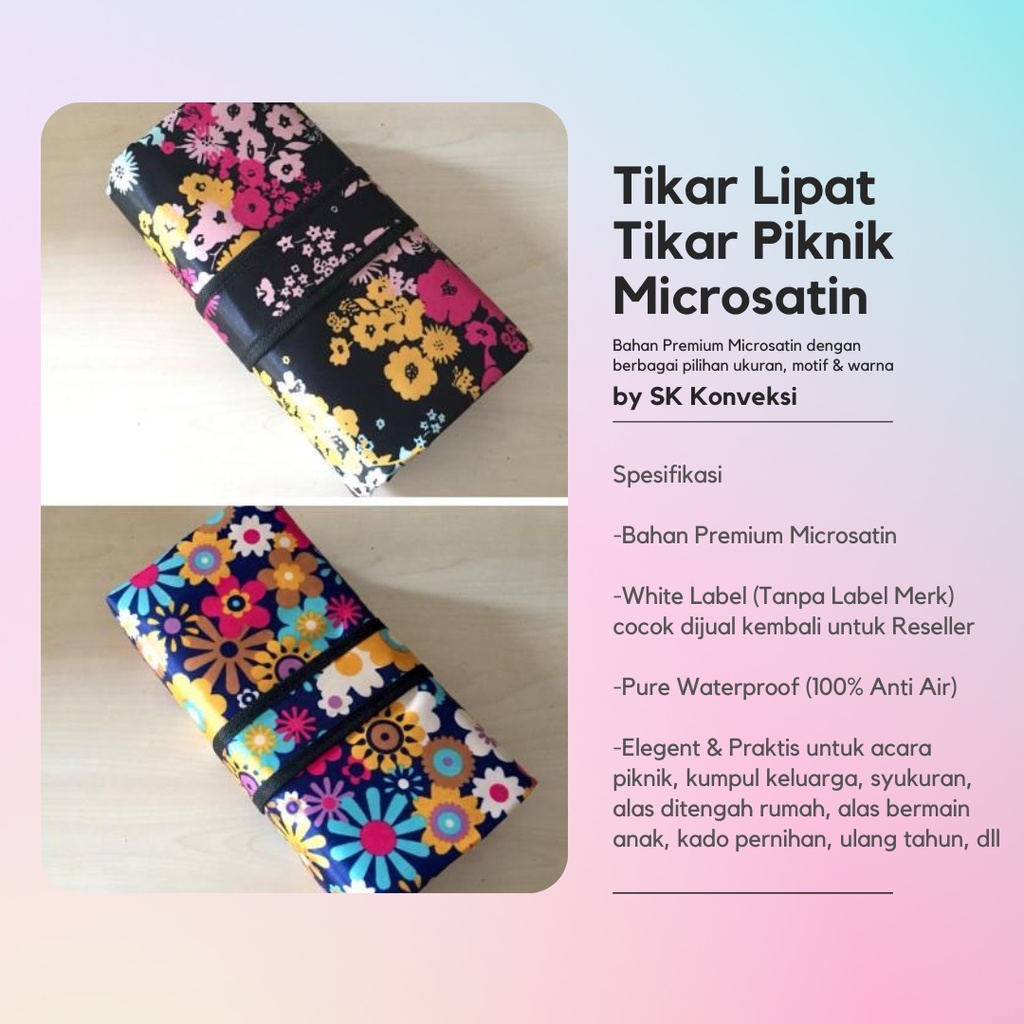 Tikar Lipat Tikar Piknik Microsatin Premium Jumbo