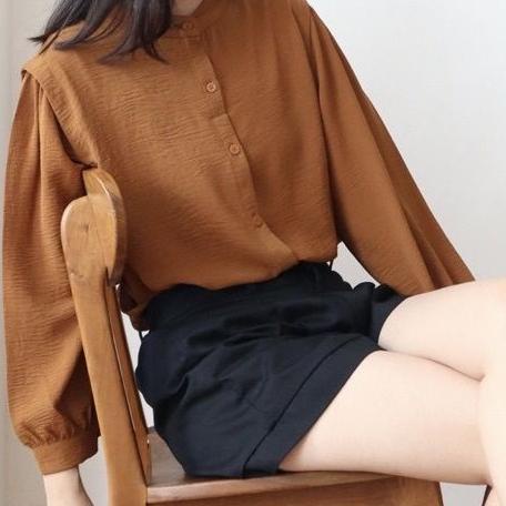 NEW165DGW grosir_solo || AISA BLOUSE CRINKLE AIRFLOW / River Blouse Oneck longsleeve / River blouse 