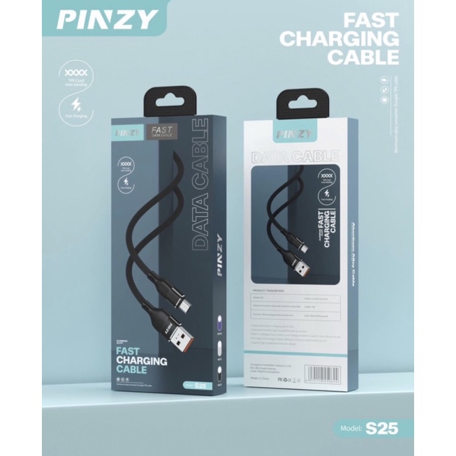 Kabel Data S25 - Kabel Charger PINZY S25 Type Micro USB Fast Charging - S25 Micro USB