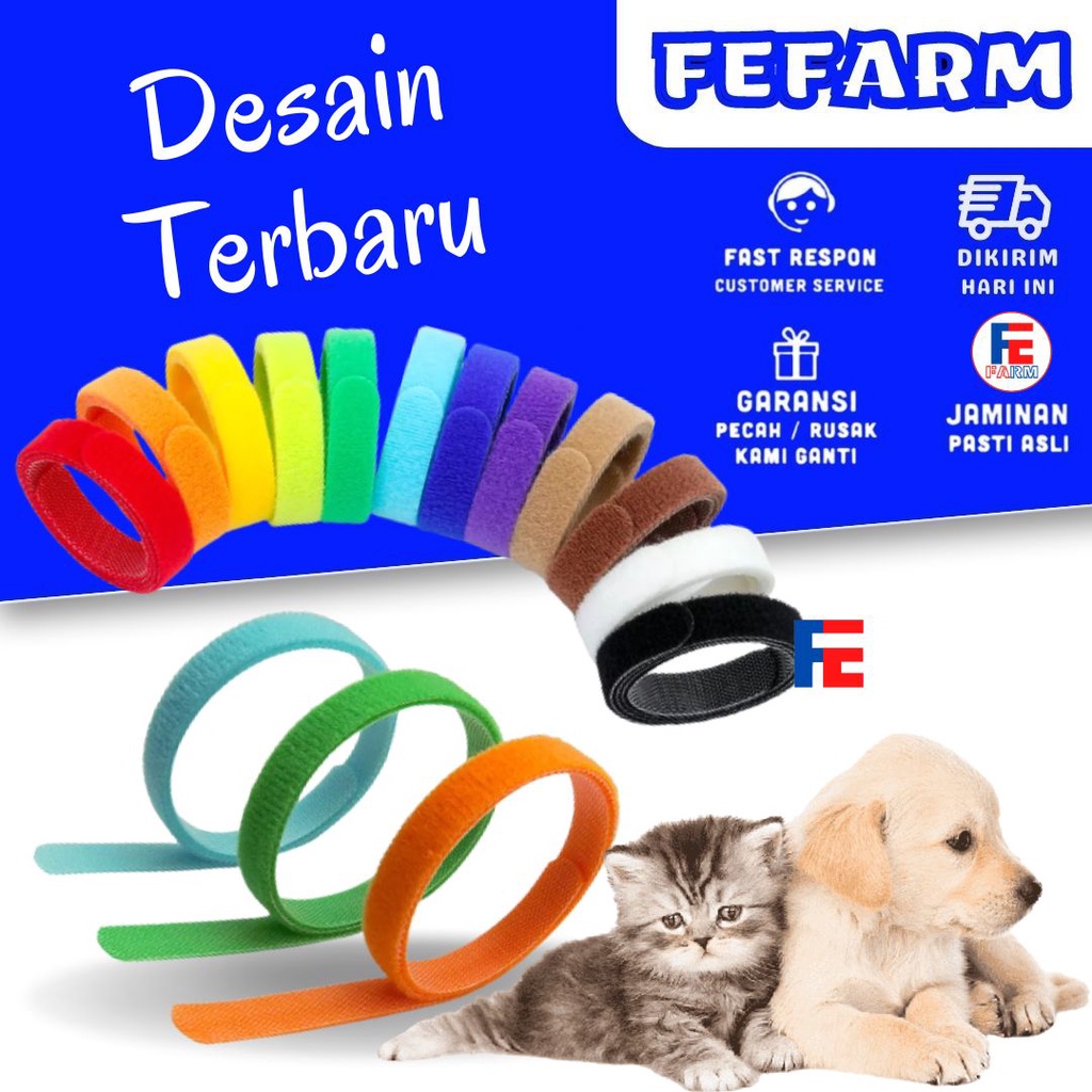 Penanda Kitten Whelp Puppy ID adjustable Collar Kalung Anak Kucing Anjing Kalung Breeder Pet Collar FEFARM