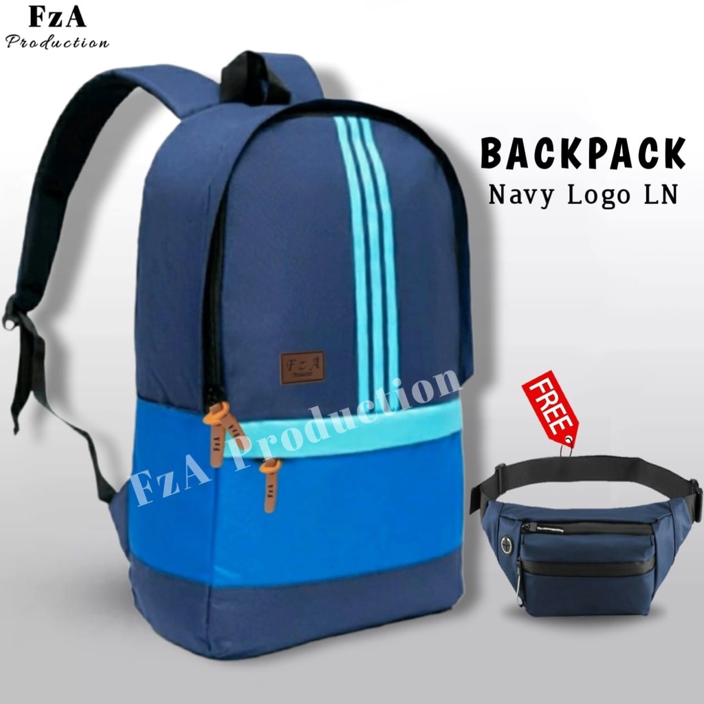 Tas Ransel  Punggung Distro Casual Pria Wanita / Tas Ransel Laptop Original FzA FREE Tas Waistbag Trendy