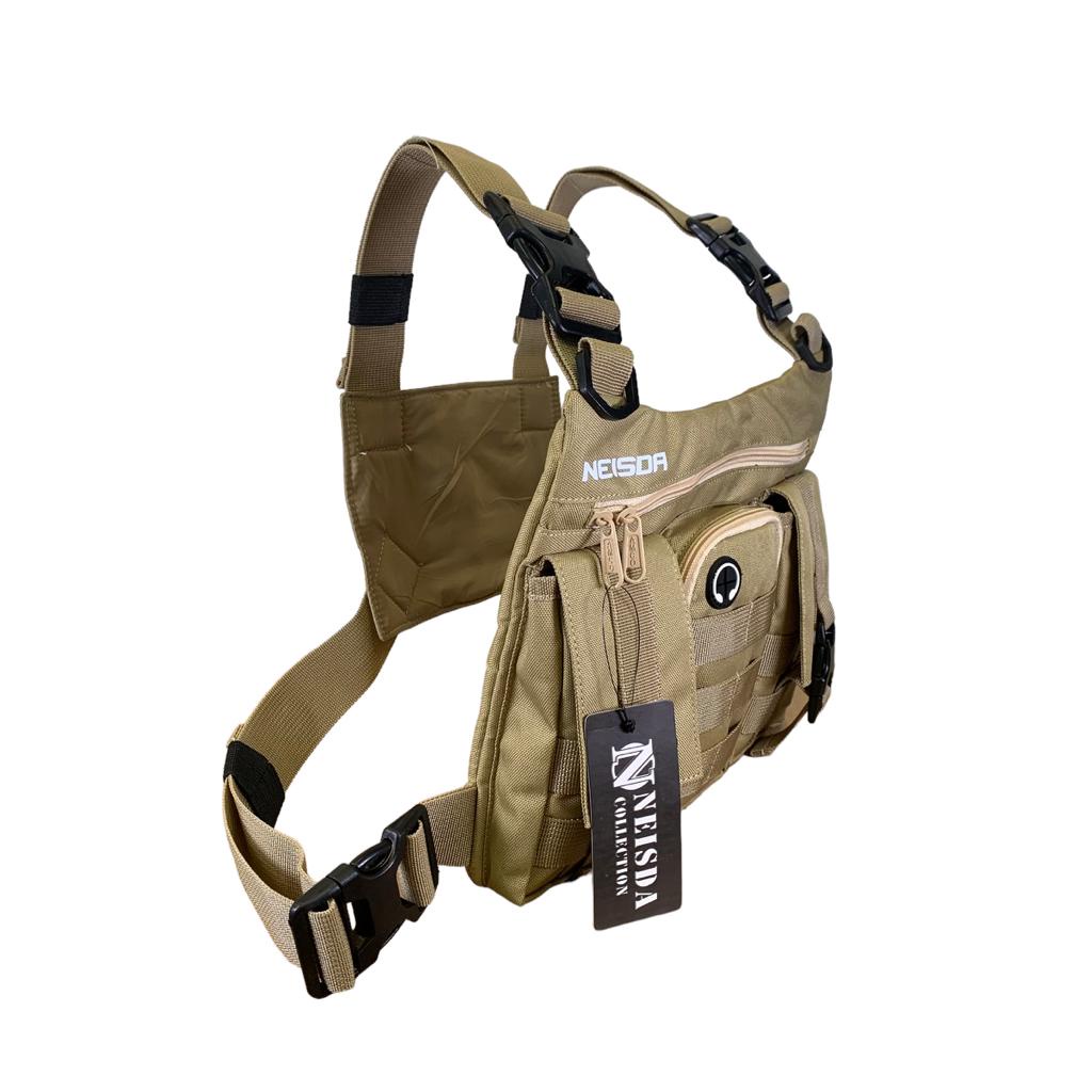 TAS DADA PRIA TACTICAL ORIGINAL NEISDA MODEL ROMPI CREAM / CHEST RIG BAG NEISDA ORIGINAL / CHEST BAG PREMIUM ORIGINAL NEISDA