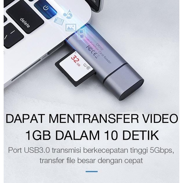 CARD READER ROBOT CR202 2 IN 1 USB 3.0 TYPE C OTG TF