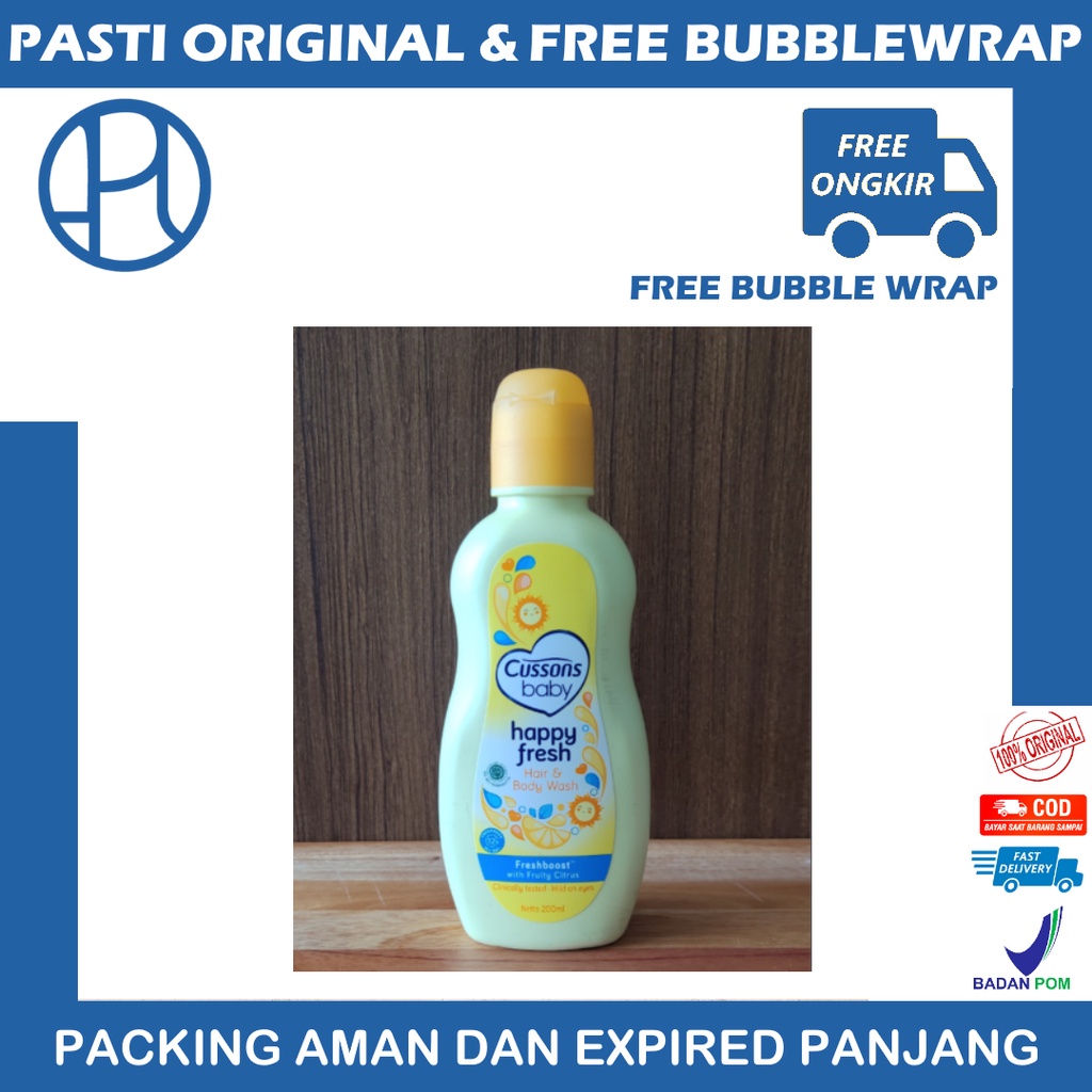 CUSSONS BABY HAPPY FRESH HAIR &amp; BODY WASH 200ml SABUN SAMPO BAYI CUSSON WANGI