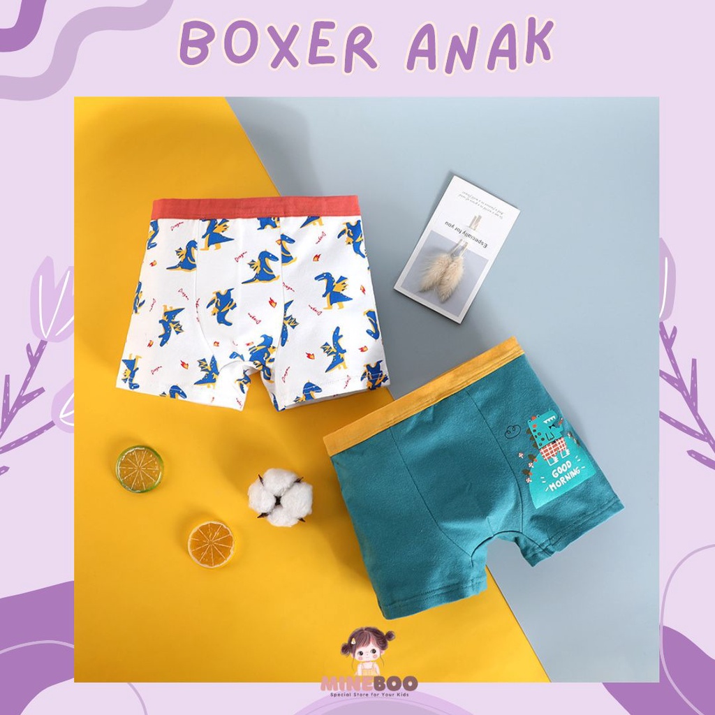 mineboo - BOXER ANAK laki-laki/Celana dalam CD celana dalam anak laki-laki katun / MORNING DINO