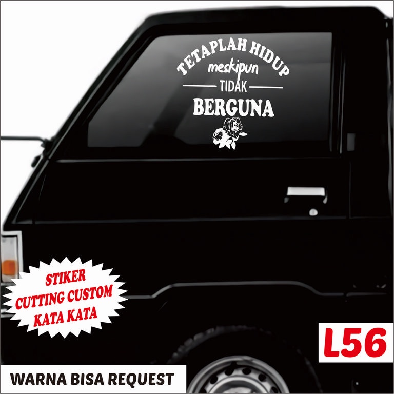 Stiker Kata-kata Unik untuk Variasi  Kaca Samping L300 , Stiker Kaca Mobil Truck Canter Dll