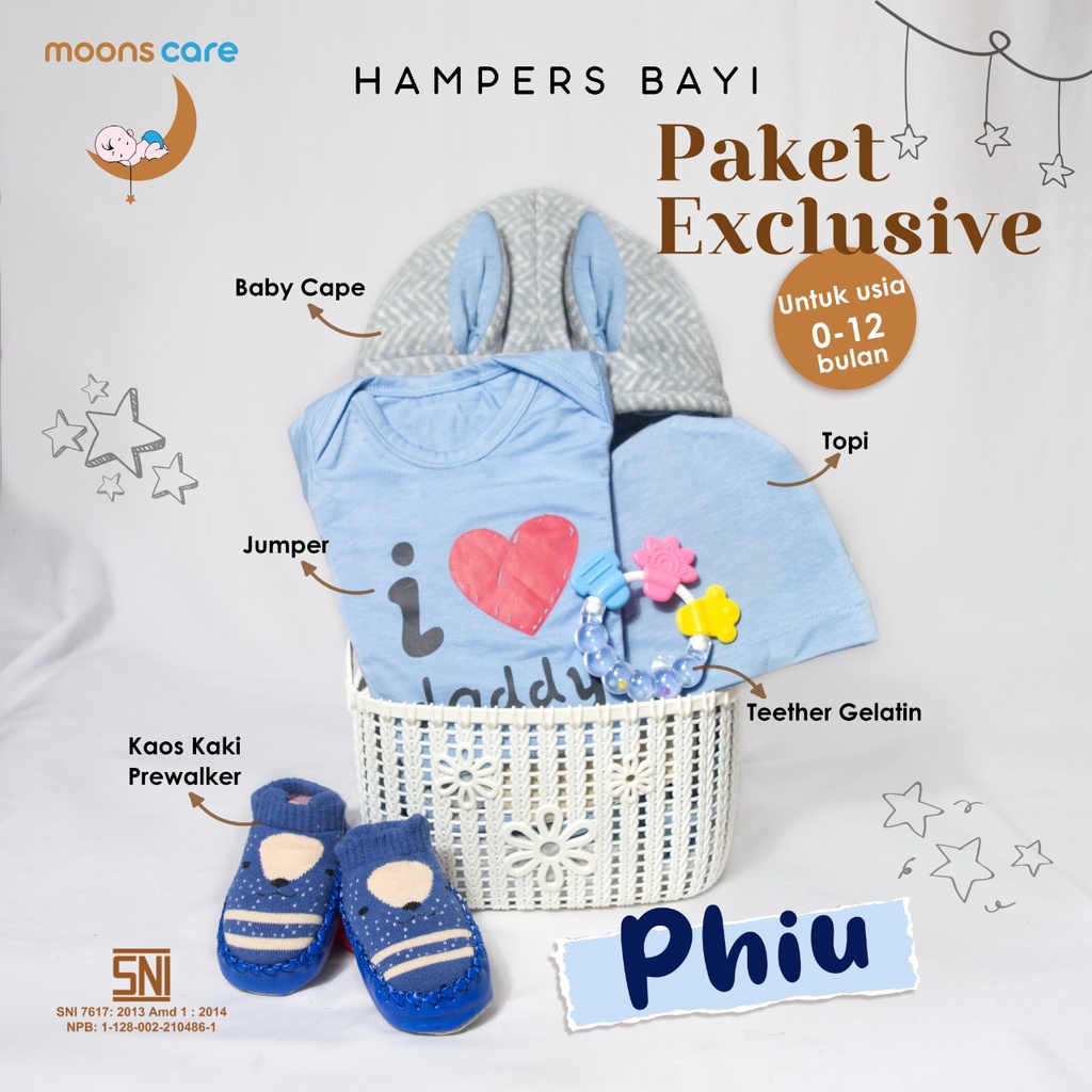 moons care Hampers Bayi Phiu Mhiu Hamper Baby Girl Boy Kado Hadiah Lahiran Perempuan Laki Laki Gift Set Newborn Babygift