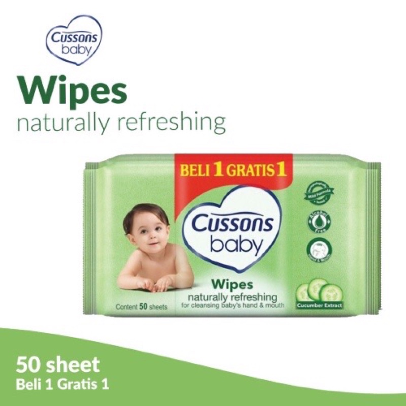 Tissue Basah Cussons 50+50 Sheets