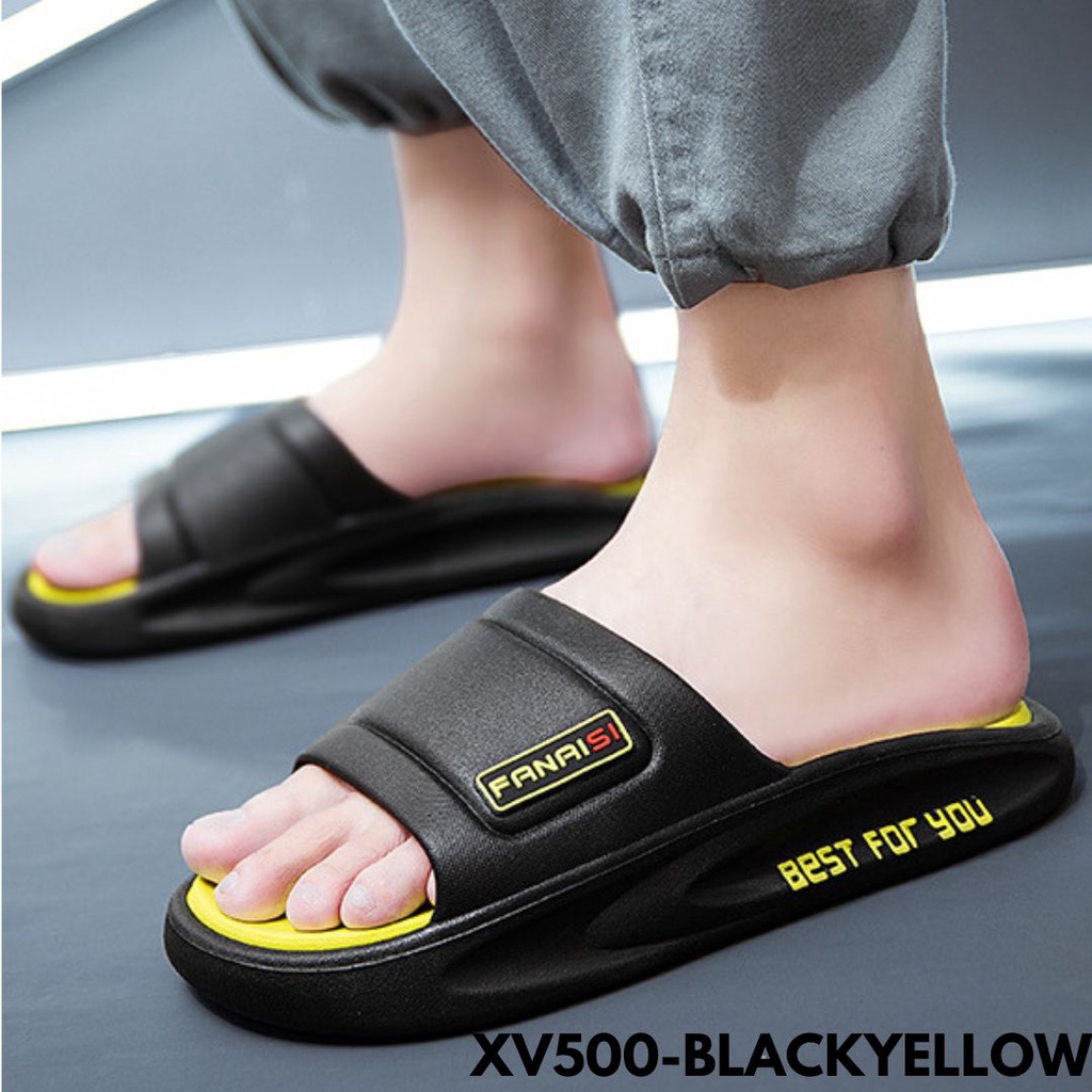 SANDAL PASANGAN KEKINIAN BAGUS TREND DIPAKAI INDOOR OUTDOOR BAHAN RUBBER IMPORT V500