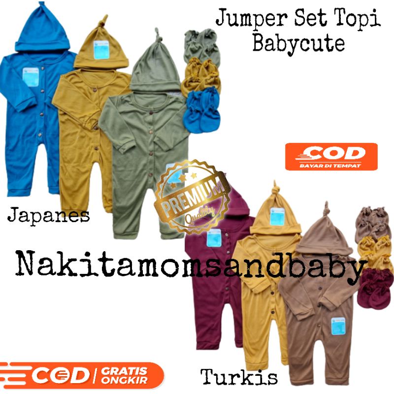 Jumper Set Topi dan Sarung Tangan Kaki baru lahir SNI Promo 8.8