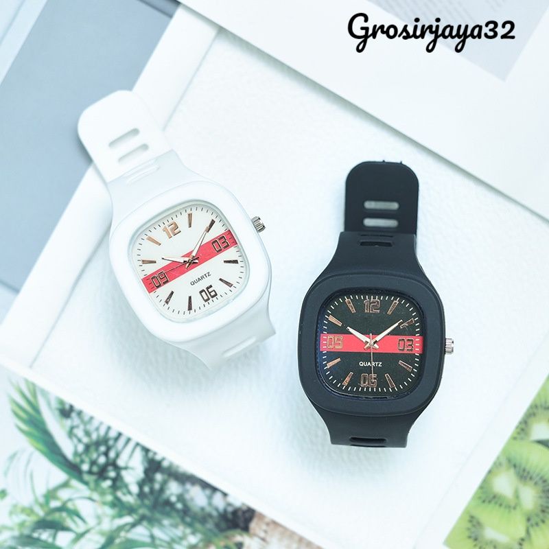 (GROSIRJAYA32) Jam Tangan Casual GITA Analog Quartz Wanita Dan Pria Strap Rubber Korean Fashion Import GROSIRJAYA32