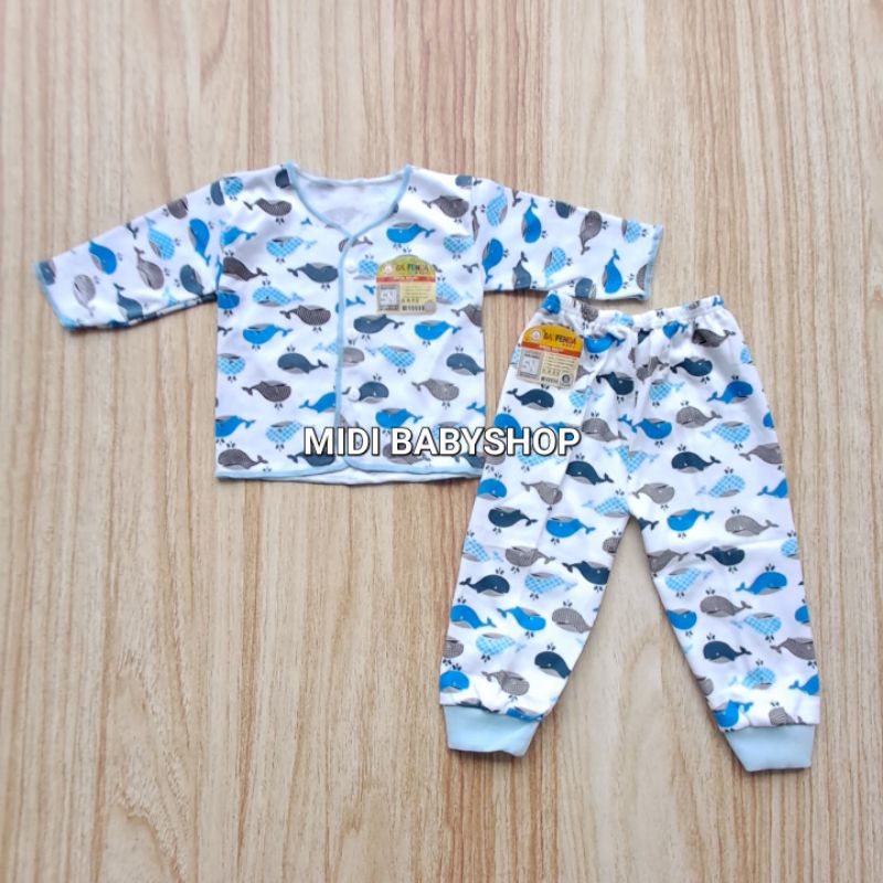 Setelan Baju Bayi Panjang Baru lahir Motif Saffenda Baby SNI