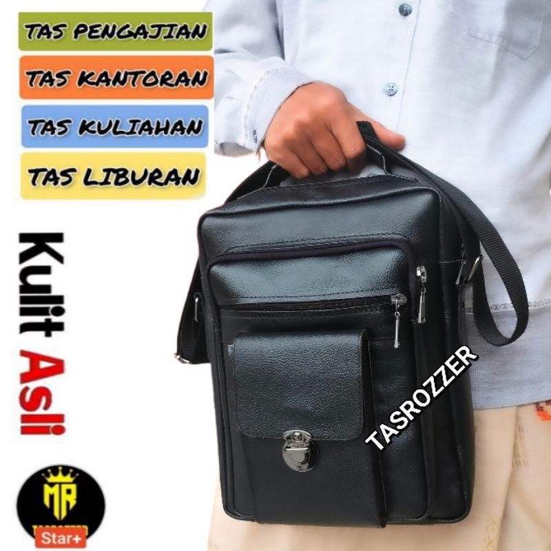 Tas selempang pria kulit asli 100% original multifungsi