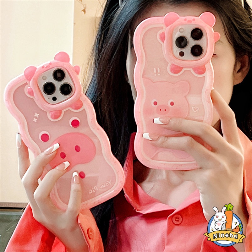 Soft Case Pelindung Transparan Motif Gelombang Kecil Monster Untuk iPhone 14 13 12 11 Pro Max X Xr Xs Max 7 8 6 6s Plus