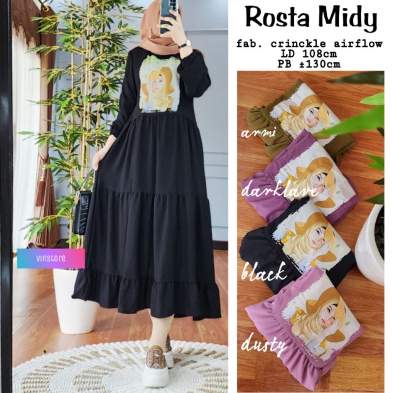 Image of ROSTA YESSA MIDI DRESS CRINGKEL SABLON #2