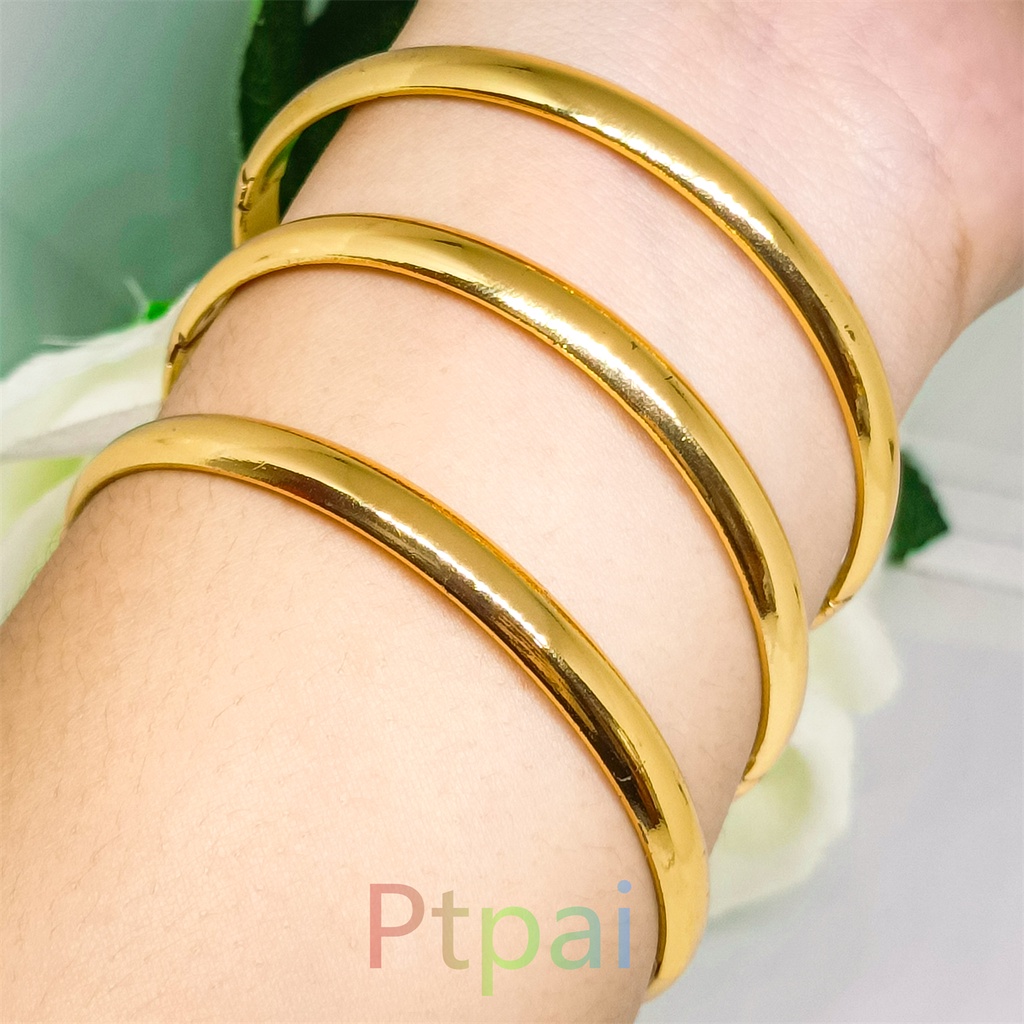 Gelang Keroncong Polos Wanita Model Xuping Lapis Emas 24K gold terbaru dubai perhiasan