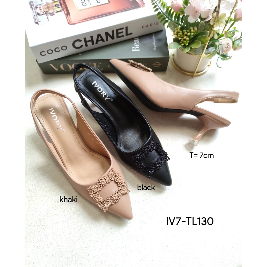 IVORY Sepatu Heels Wanita Pantofel Tali Belakang IV7-TL130