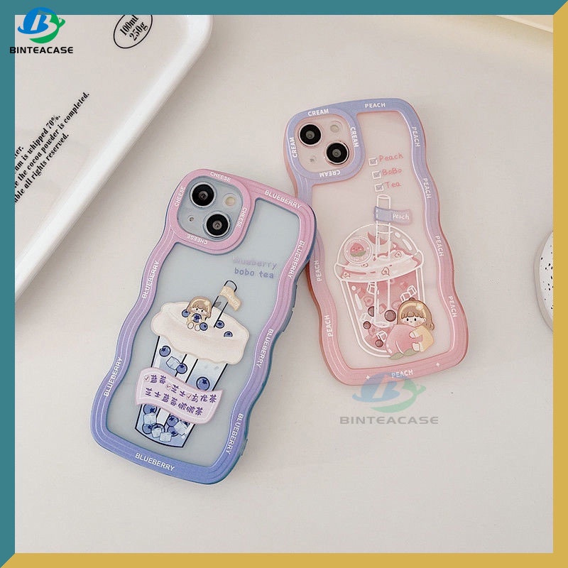 Casing TPU iPhone 14 14 Pro MAX 11 Pro 11 Pro MAX 12 12 Pro 12 Pro MAX iPhone 13 Pro MAX X XR XS MAX 6 6S 7 8 Plus Motif Minuman Milk Tea Case Binteacase
