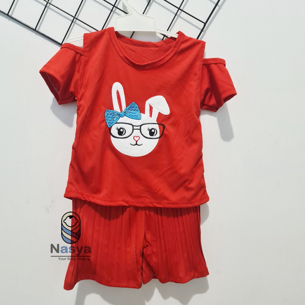 (MM-015) Setelan baju bayi 3-12 bulan motif cartoon hewan lucu