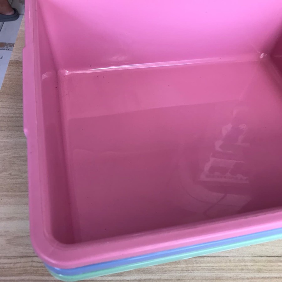 Cat Litter Box Kotak Bak Pasir Kucing kilap Warna Pink Hijau Biru