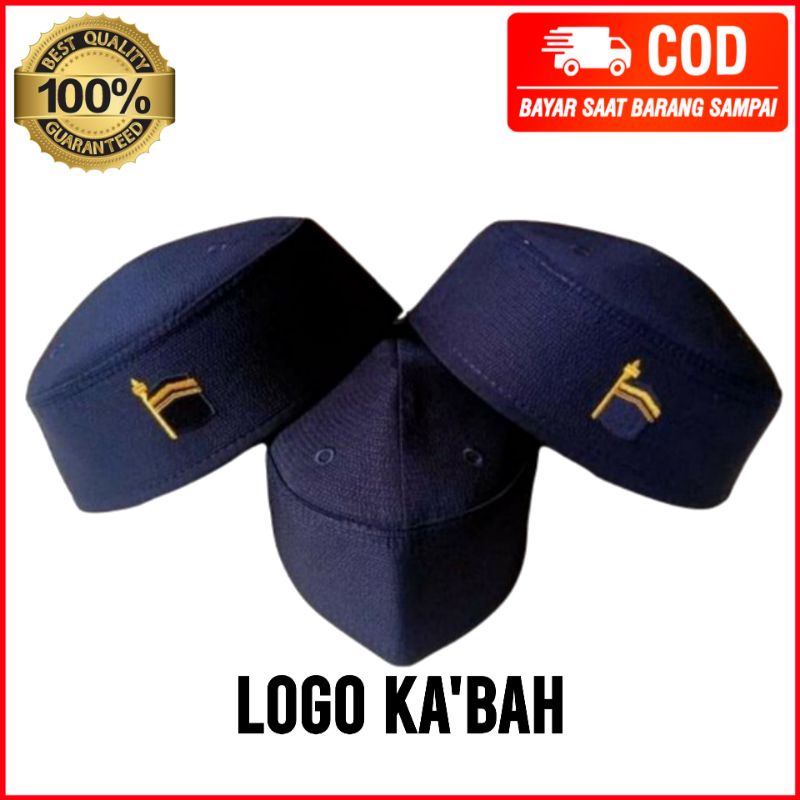 Peci Kopeah Kopiah Kopyah Malaysia Logo Ka&#x27;bah | Peci Haji | Peci Santri | Peci Putih | Peci Murah