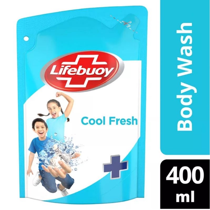 LIFEBUOY Sabun Mandi Cair Lemon Fresh ; Total 10 ; Mild Care ; Cold Fresh Pouch 400ml