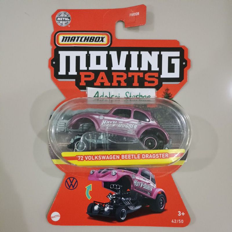 matchbox '72 vw volkswagen beetle dragster moving parts
