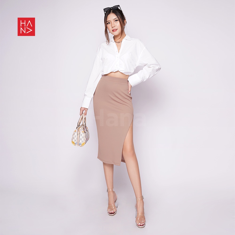 HanaFashion JKT - Solji Long Slit Skirt / Rok Panjang Elegan Wanita- SK185