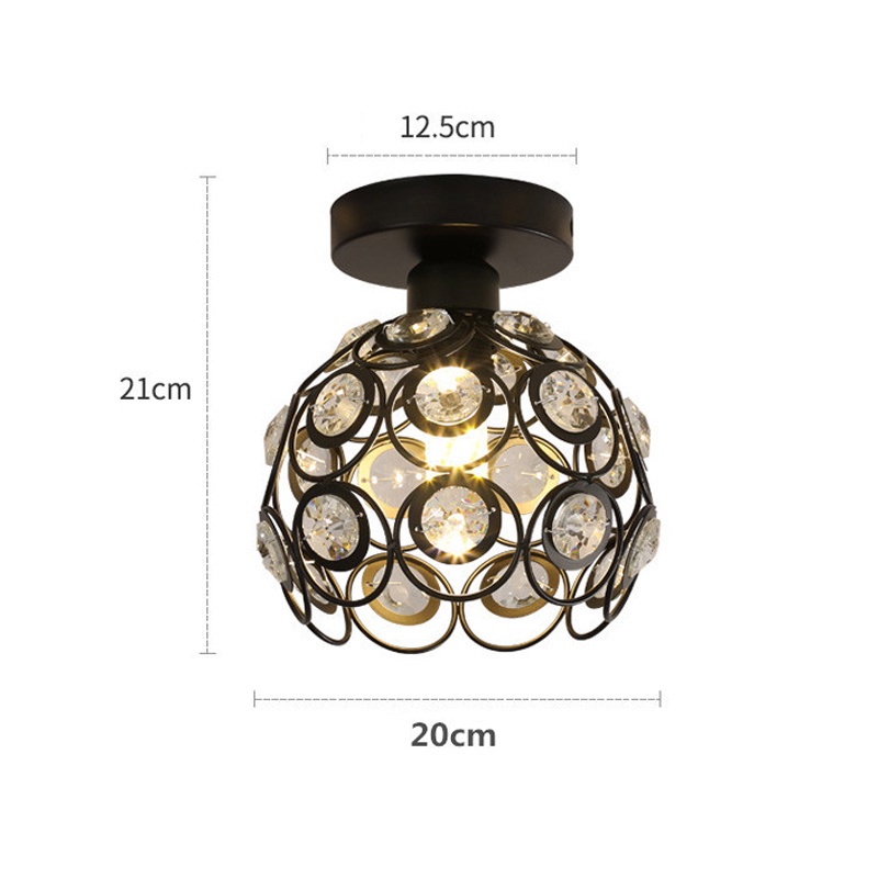 【COD】Lampu kristal Plafon Simple Minimalis Lampu Gantung Kristal Bulat ceiling lamp Lampu plafon ceiling minimalis kaca modern