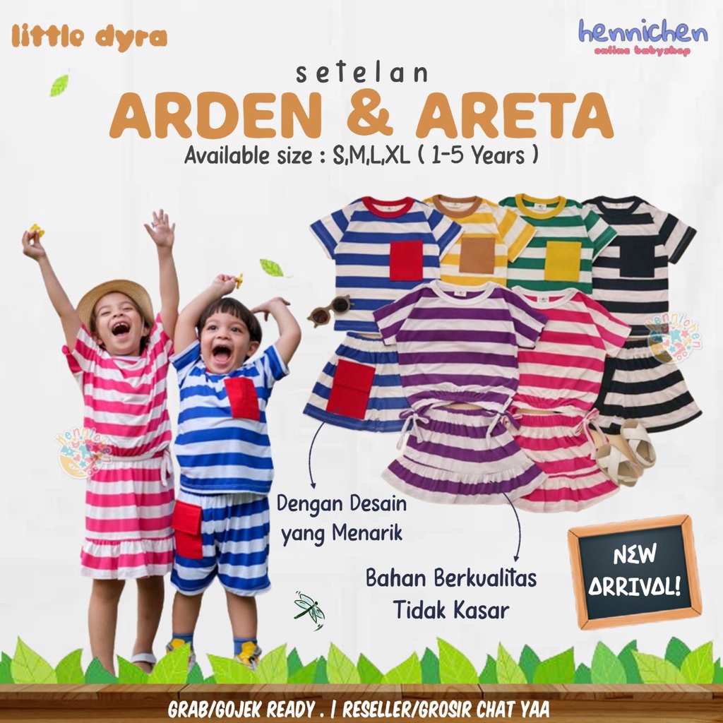 LITTLE DYRA - ARDEN SET &amp; ARETA SET SETELAN ANAK STRIPE SERIES