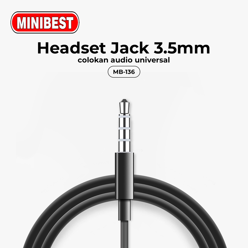 [MB] MB-136 Wired Music Headsets In-Ear Deep Bass/Stereo Wired Headset/With Mic Universal Phone/3.5mm Jack/white