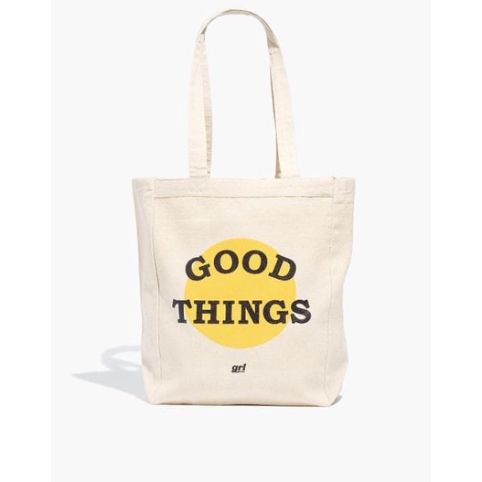 Totebag Wanita Kanvas Aesthestic Goodthink Pakai Resleting