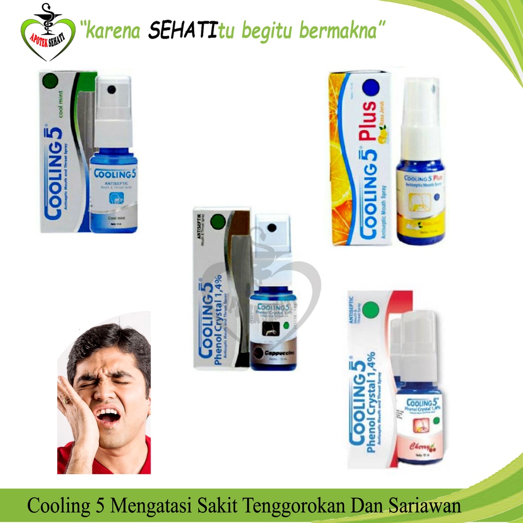 Cooling 5 PLUS Obat Sakit Gigi Spray 15ml Sariawan dan Kesehatan Mulut