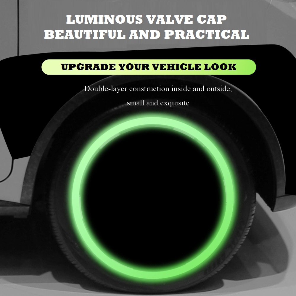 LUCKYMALL 1PCS TUTUP PENTIL BAN MOBIL MOTOR SEPEDA GLOW IN THE DARK LUMINOUS NEON MENYALA SAAT GELAP TIRE VALVE GLOWING CAR MOTORCYCLE BIKE BICYCLE MOTOBIKE