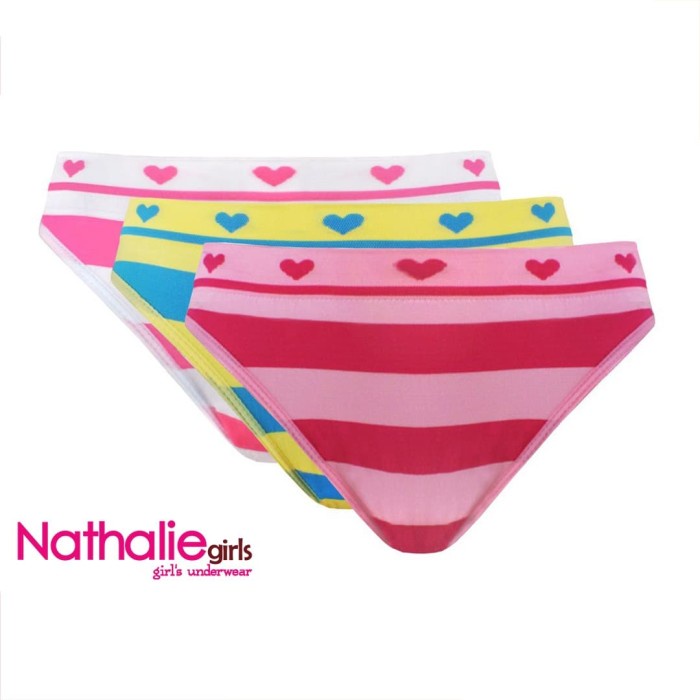 Cd Wanita Nathalie Girls Celana Dalam Seamless Mini Stripe Isi 3 Pcs Ntgc 3196