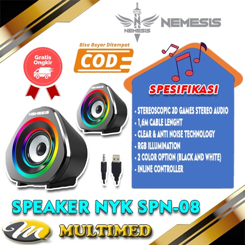 Speaker Gaming NYK SPN-08 Falcon Stereo With RGB Illumination Light