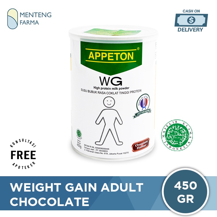 Appeton Weight Gain Adult Coklat 450 gr - Susu Tinggi Protein Penambah Berat Badan