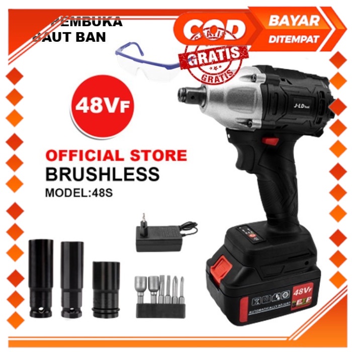 Mesin Bor Jld Tools Impek Pembuka Roda Baut Mobil 1 Baterai 48 Volt Atur Speed