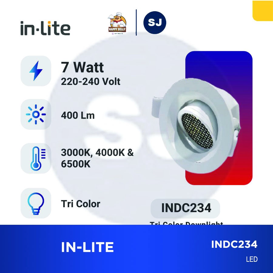 in-Lite Lampu Downlight Tri Color INDC234
