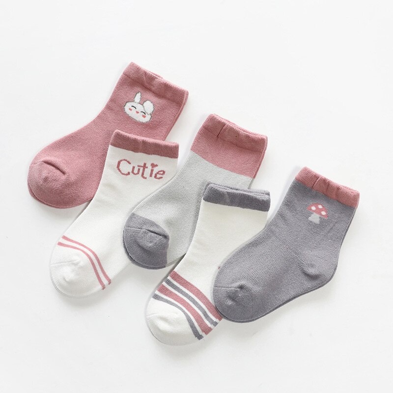 READY !! kaos kaki bayi lucu 1 SET ISI 5 pasang karakter / kaos kaki anak unisex usia 0-5 tahun  import premium/ babylovanta