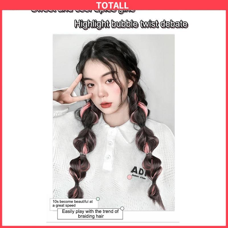 COD Ekor Kuda Poni Ganda Tinggi Wanita  Sorot Lantern Puff  Kepang Twist  Kepang Wig Tali-Totall