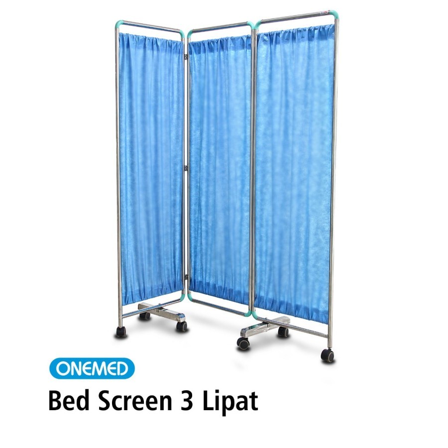 ONEMED | Bed Screen 3 Panel + Kain | Screen Bed 3 Panel | Sekat Bed