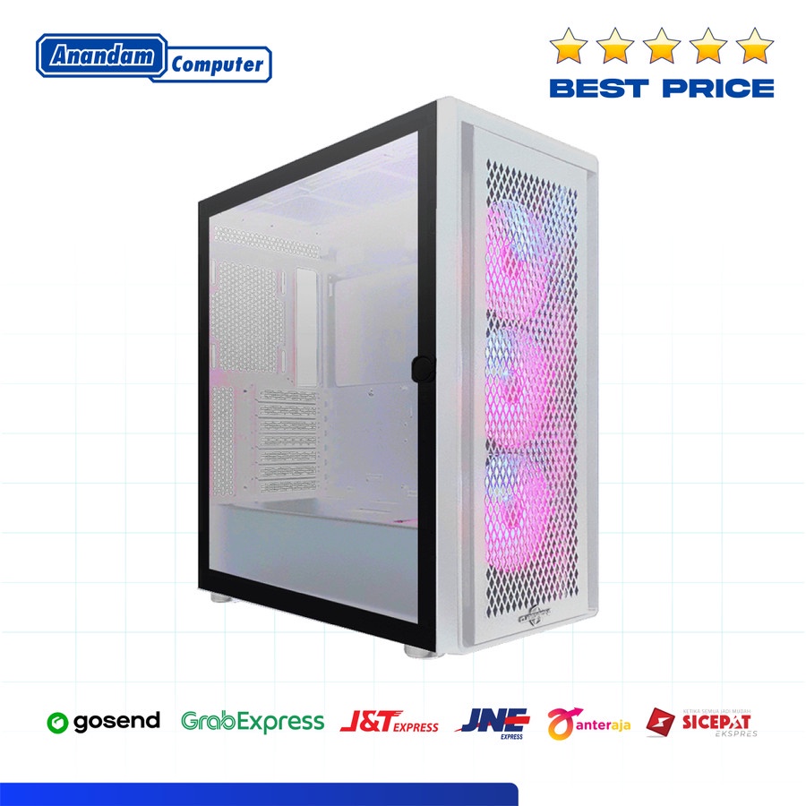 CUBE GAMING STALLA White - ATX - Vertical GPU Support Gaming Case