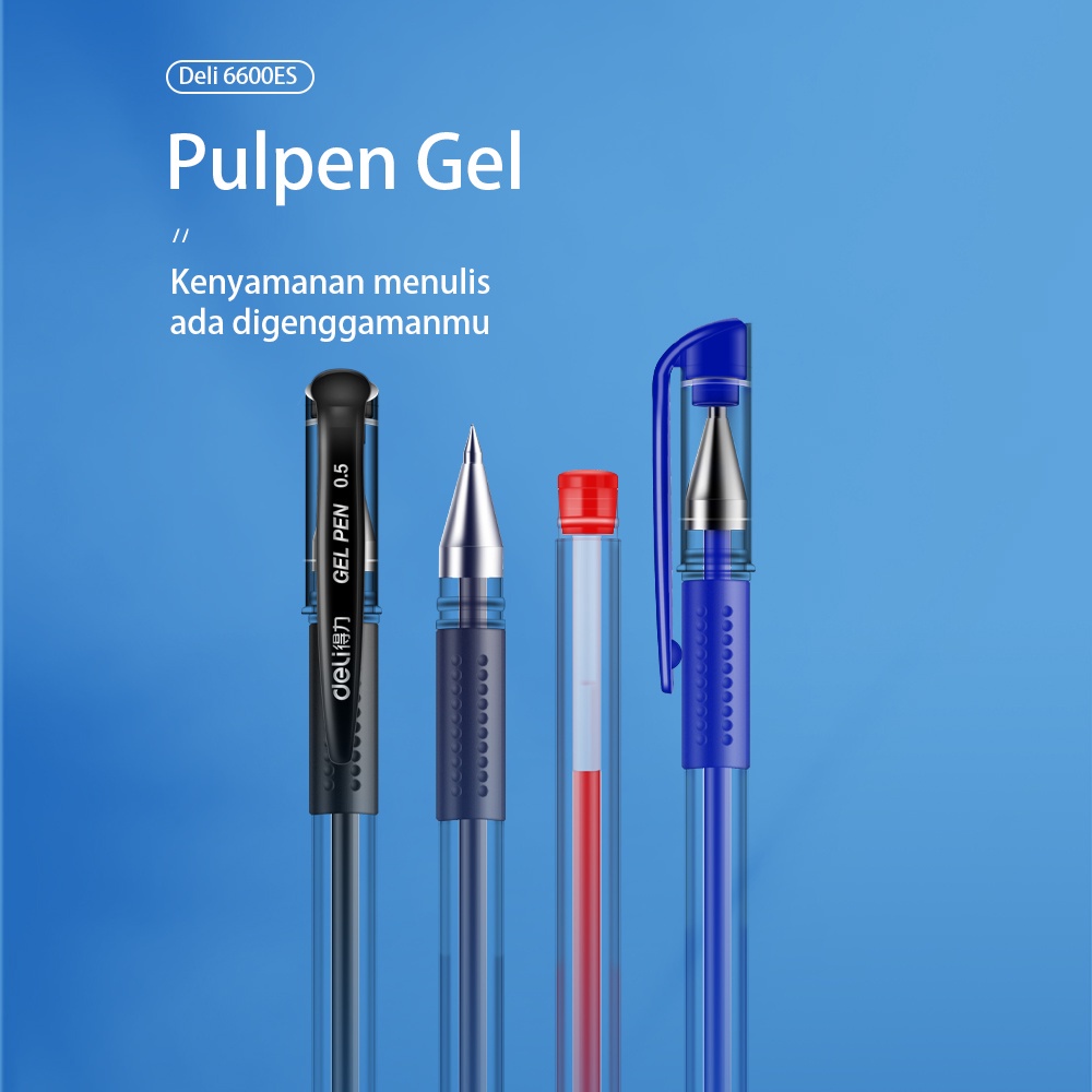 

Pulpen Tinta Gel Warna Hitam Biru Merah Tumpul Tidak Tembus / Bolpoint Gel 6600ES