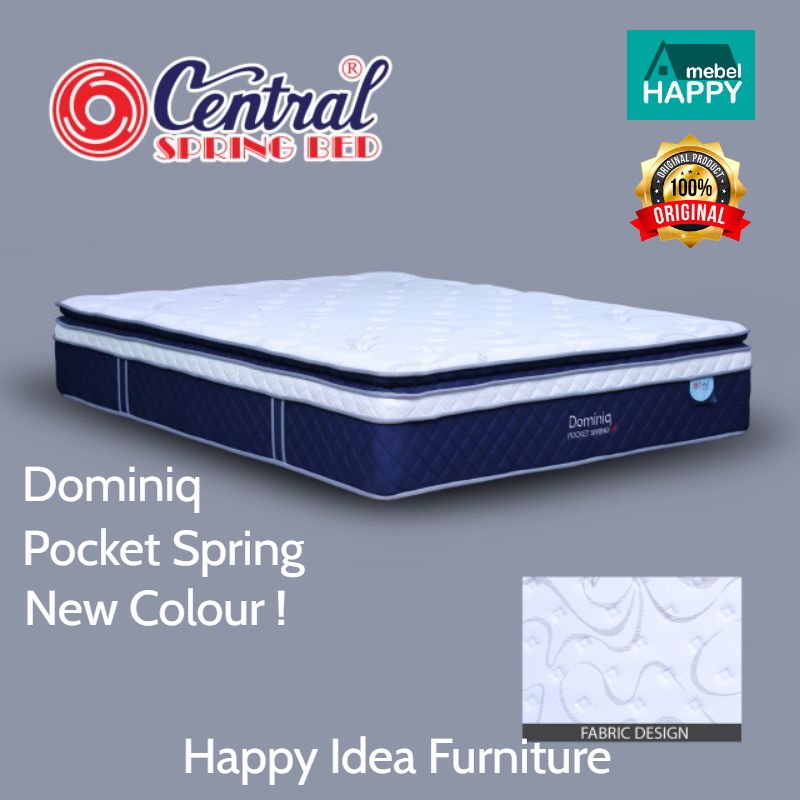 𝗛𝗮𝗽𝗽𝘆 𝗜𝗱𝗲𝗮 - Termurah Lebay  Springbed Central Deluxe New Dominiq Pocket Plush Top + Pillow Top ( Ka