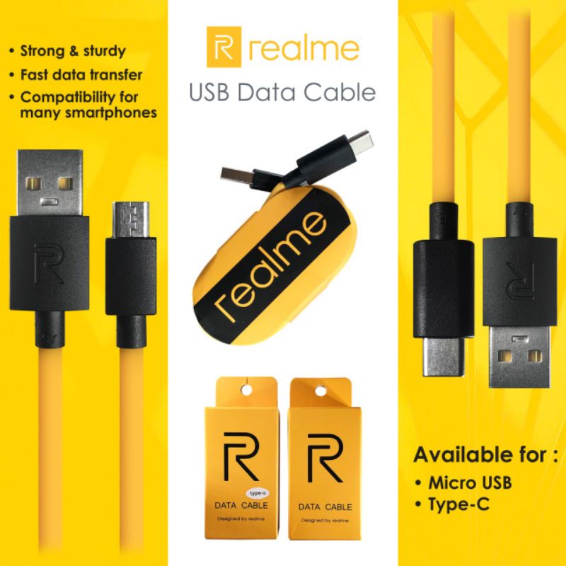 Kabel Data New Realme Fast Charging Non Packing ♧