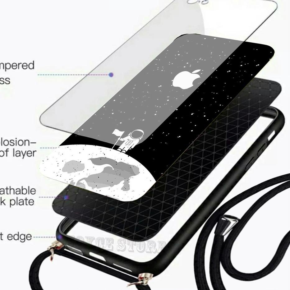 Paling Disukai.. [CG248] Softcase Kaca + Tali Vivo Y15S Y21S Y21 2021 - Case Hp Vivo Y12 Y15 Y12S - 