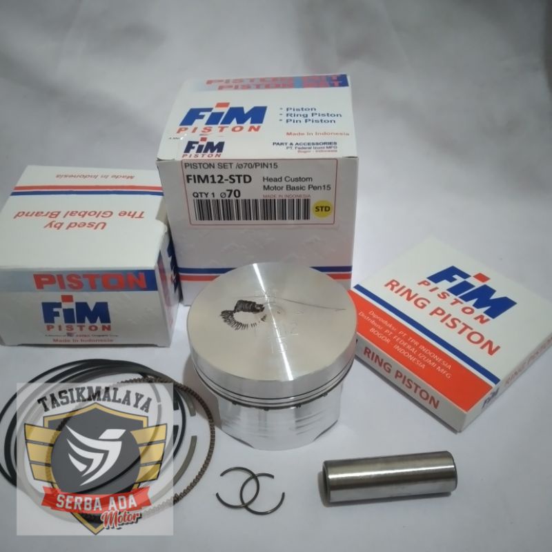 PISTON KIT FIM12 CUSTOM DOME MENTAH PEN 15 DIAMETER 70 71 72