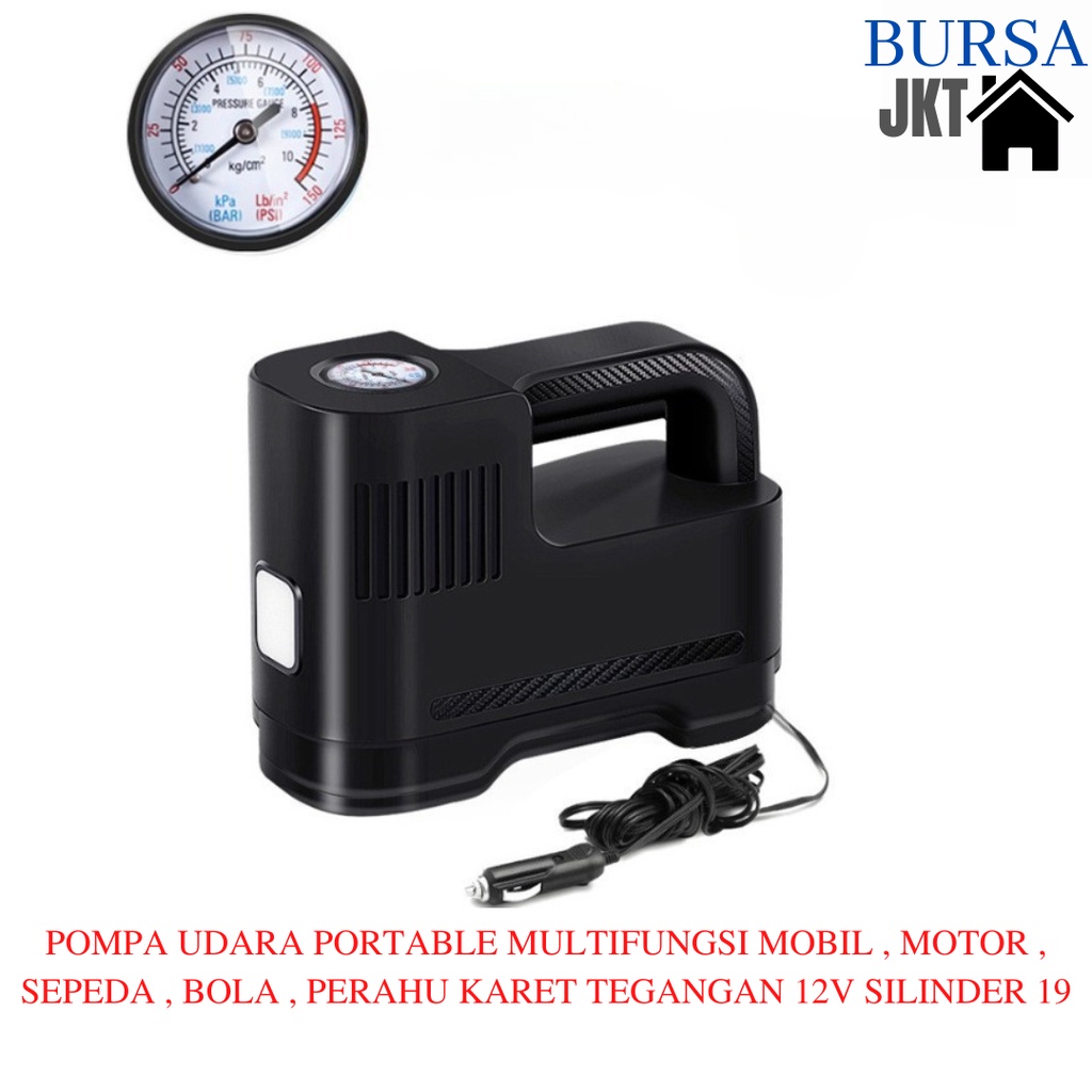 POMPA ANGIN BAN MOBIL ELEKTRIK 12V PORTABLE